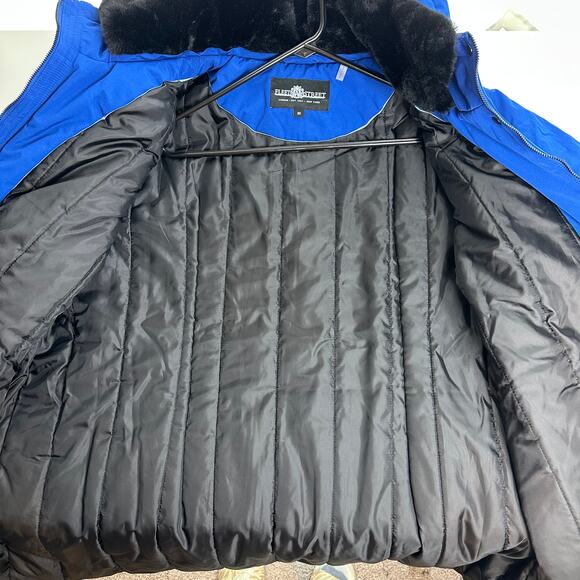 Fleet Street Storm Weight Puffer Coat Cobalt Blue Womens Plus Size 2X Hooded - Picture 11 of 13